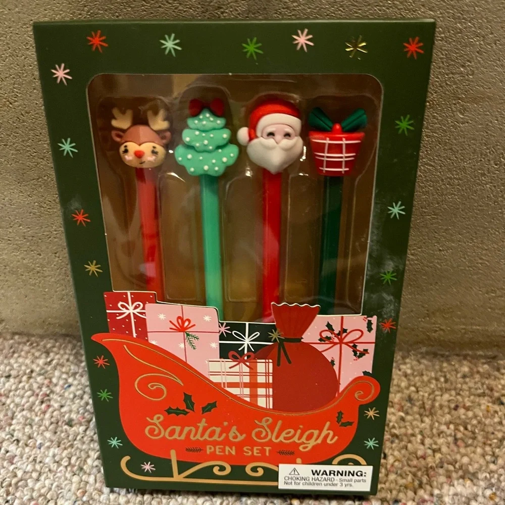 Eccolo Santa's Sleigh Pen Set of 4